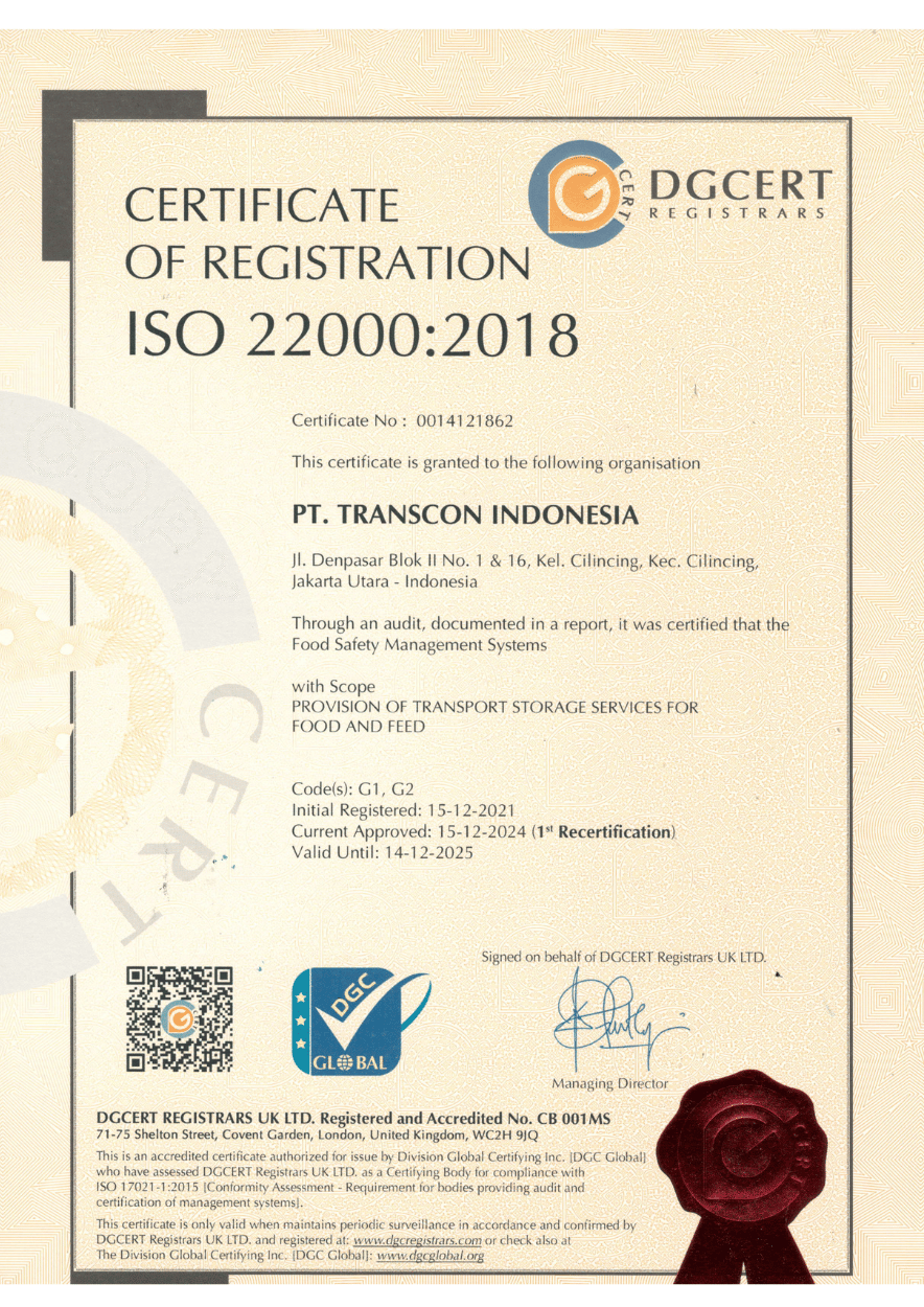 Sertifikasi ISO 22000 : 2018